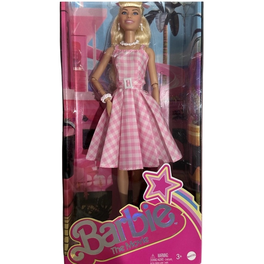 Barbie The Movie Collectible Doll Pink Gingham Dress Margot Robbie Inspired NIB